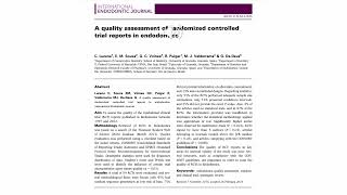 A quality assessment of randomized controlled trial reports in endodontics [upl. by Bena]