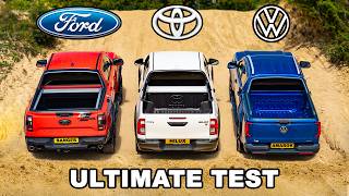 Toyota v Ford v VW ULTIMATE pickup test [upl. by Ynnek]