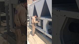 Hvac chiller technician  hvac service  chiller technician work hvac chiller chishortsvideo [upl. by Ecienaj]