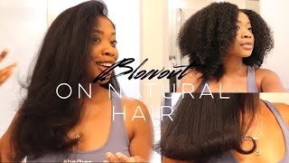 RETRO BLOWOUT ON NATURAL HAIR  Amazon Round Blow Dryer Brush  First Impressions Best Blowout EVER [upl. by Aicissej]