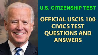 US CITIZENSHIP NATURALIZATION TEST  ALL OFFICIAL 100 QUESTIONS AND ANSWERS [upl. by Nnaoj819]