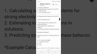 DebyeHückel Theory for Strong Electrolytes chemistry [upl. by Darnell368]