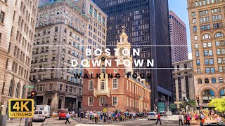 Boston 4K Walking Tour Downtown walkingtour [upl. by Gemoets]