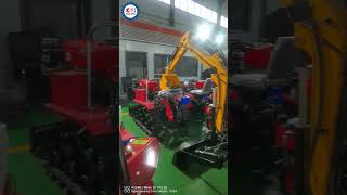 25HP Mini Agricultural Crawler Tractor Diesel Power Tiller with Plough rotarytiller minirotavator [upl. by Knitter]