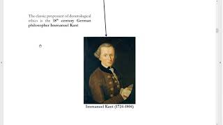 Lecture Video 12 Deontology and Kants Moral Absolutism [upl. by Krein]