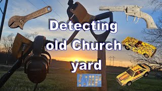 Metal Detecting an old church yard for new and old [upl. by Eirallam711]