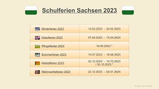 Schulferien Sachsen 2023 [upl. by Anelem]