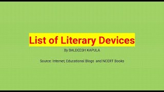 List of Literary Devices and their usage [upl. by Atiuqer]