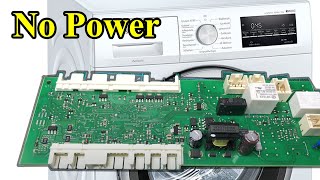 Washing Machine NO POWER PCB repair fix Bosch Siemens IQ500 EPW66018 5560010411 DIY solution [upl. by Akenom]