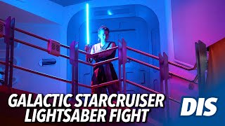 Epic Star Wars Galactic Starcruiser Lightsaber Battle [upl. by Turmel114]