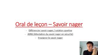 Savoir nager oral de leçon [upl. by Estus]