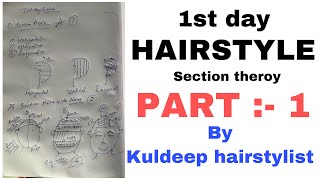 Day 1  hairstyle section theory  part 1  kuldeep hairstylist [upl. by Harberd]