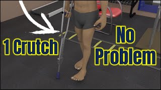 How to Walk with Partial Weight Bearing using 1 Crutch [upl. by Scheer]