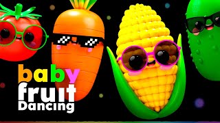 VEGETABLES Dancing in the SUMMER 🍎🍊🍋‍🍏🍇 Baby Fruit Dancing  Sensory Video [upl. by Yud]