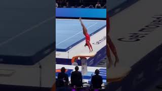 Falling but still ending up on a podium queen things only gymnast simonebiles vaulr [upl. by Ardaed]