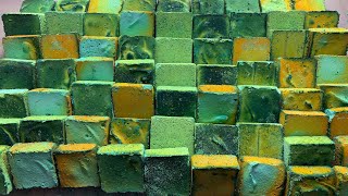 Colours Green Part 5 Mass Crush Colours Small Oxichalk Mini Blocks  SatisfyingCrunchy [upl. by Latonia]