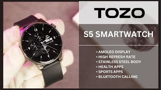 Tozo S5 Smartwatch Full Review  AMOLED Display Health amp Sport Apps [upl. by Ciro103]