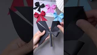 A very beautiful bow can be made with a piece of paper It is very practical for decorating gift [upl. by Doehne118]