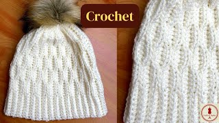 BONNET CROCHET quotOndinaquot TUTO CROCHET  HommeFemme [upl. by Amandi]