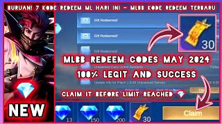 Mobile Legends Redeem Codes May 25 2024  MLBB Free Redeem Codes in MPL Live Broadcast 💎💎💎 [upl. by Sido]