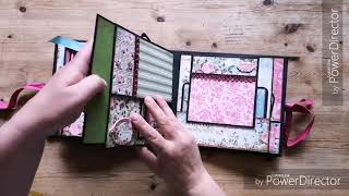 7x7 mini album using Graphic 45s Bloom collection [upl. by Eirollam]