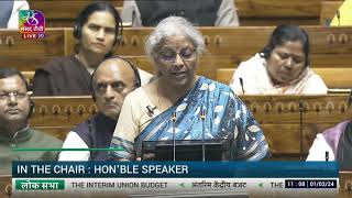 Finance Minister Nirmala Sitharamans Budget Speech  Interim Budget 2024 [upl. by Atteoj]