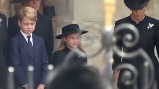 Prince George and Princess Charlotte final curtsy at Queens funeral [upl. by Essej835]