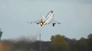 Fighter jet lands before runway shorts [upl. by Eimor]