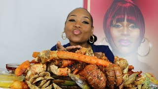 Seafood Boil 8 ⚠ Smacking NoisesMessy Eating4lbs King Crabs2 Lobster Tails MusselsClamsShrimp [upl. by Tolliver624]