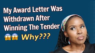 Why Tender Award Letters Are Withdrawn After Winning Bids [upl. by Obadiah712]