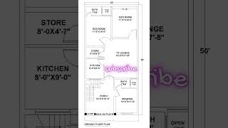 250quot x 500quot House Plan with 3BHK  Detailed Layout amp Design [upl. by Anirehtak]