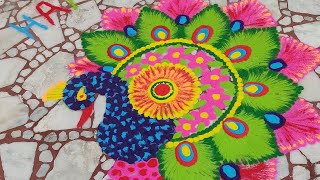 Rangoli art17 Step by step Rangoli [upl. by Goines795]