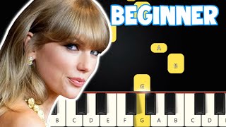 August  Taylor Swift  Beginner Piano Tutorial  Easy Piano [upl. by Nareik299]