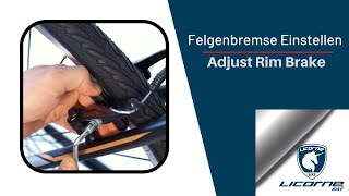 Licorne Bike Felgenbremse einstellen Licorne Bike Adjust Rim Brake [upl. by Anitsugua]