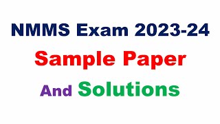 NMMS Exam Paper 2023  n m m s exam question paper 2023 8th [upl. by Damita986]