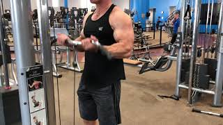 Bicep Cable Curl EZ Bar Close Grip  Arman Eckelbarger Longevity Program [upl. by Atalaya]