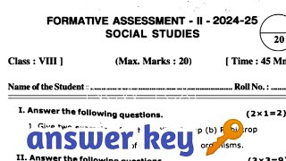 🥳8th class formative assignment modal social science question paper 2024 ll [upl. by Yanehs]