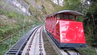 Bürgenstock Express Bergfahrt Kehrsiten Burgenstock Resort Luzern Schweiz Standseilbahn funicular [upl. by Eidnak]