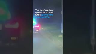 Thief leads police on a chase riding stolen ATV engulfed in flames Shorts [upl. by Anale]