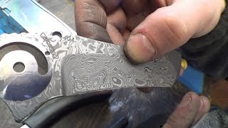 Polishing Damascus before etching  Erik talks about Damasteel [upl. by Glynias204]