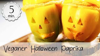 Veganer Halloween Paprika mit Polenta Füllung  Gefüllte Paprika Vegan ohne Tofu  Vegane Rezepte [upl. by Ylrebmek]