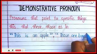 What is demonstrative pronounDefinition of demonstrative pronoun in english grammar [upl. by Maighdiln]