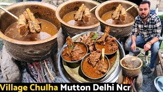 The Most UNIQUE Village Chulha Mutton in Delhi Ncr prepared in a Farm with Organic Ingredients [upl. by Atekan119]