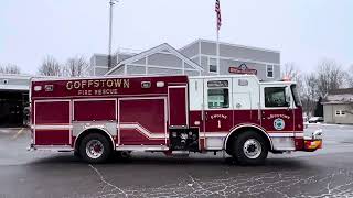 Goffstown NH Fire Rescue Ambulance 1 and Engine 1 responding [upl. by Zuliram]