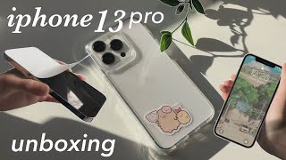 iphone 13 pro unboxing ☺︎  accessories camera  apps [upl. by Ainotahs]