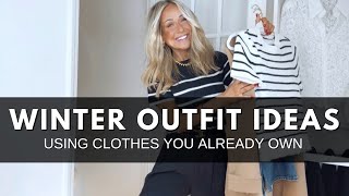 WINTER OUTFIT IDEAS USING CLOTHES YOU ALREADY OWN  Winter Capsule Wardrobe 2024 [upl. by Bogoch46]