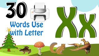 30 Words start with X  Phonics letter X  Letter X Vocabulary  Kids Video  Kids Grade [upl. by Relyhs]