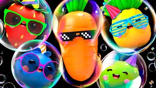 Baby Fruit Dancing with BUBBLES 🍎🍊🍋‍🍏🍇 Sensory Video [upl. by Renado342]