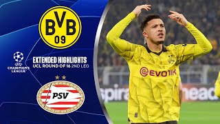 Borussia Dortmund vs PSV Extended Highlights  UCL Round of 16 2nd Leg  CBS Sports Golazo [upl. by Aicsile]