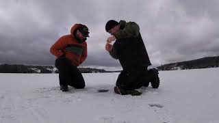 NEK Vermont Laker amp Salmon Tip Up Ice Fishing [upl. by Whitten]